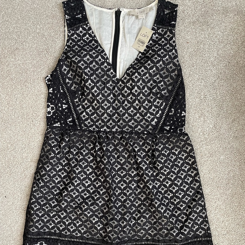 LOFT black and white lace dress
